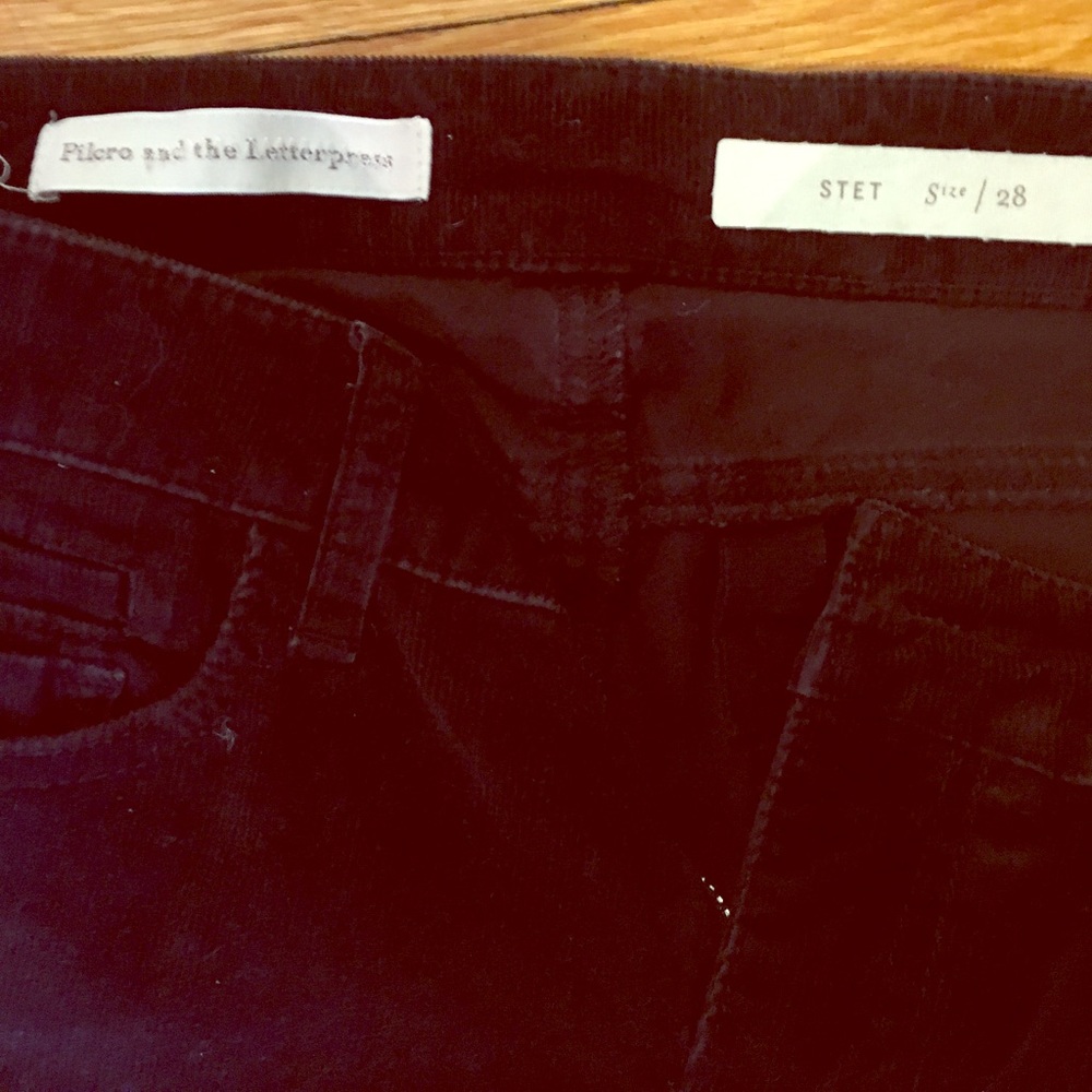 Pilcro Anthropologie black cropped cords